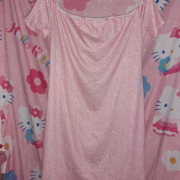 Pink Floral Off-the-Shoulder Dress SHEIN (L/XL) - Picture 4 of 4